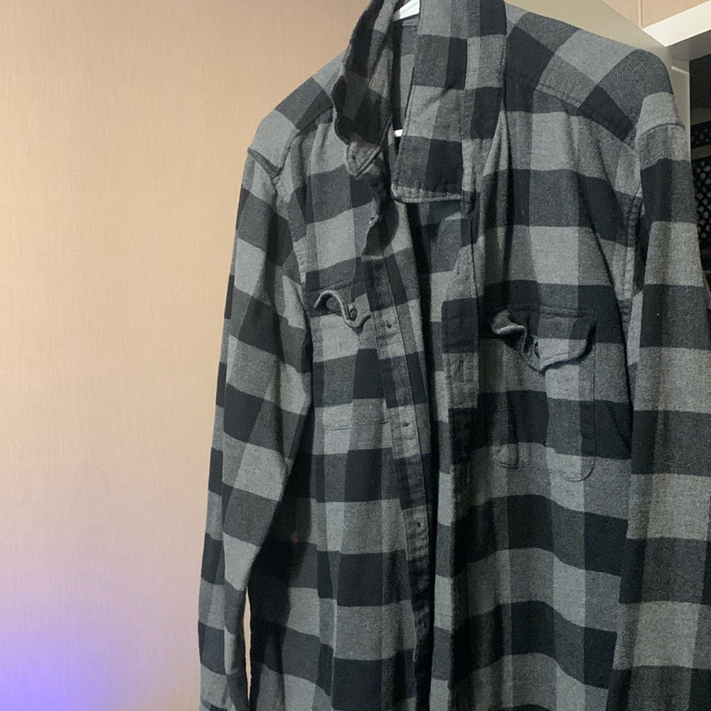 Grey and black flannel